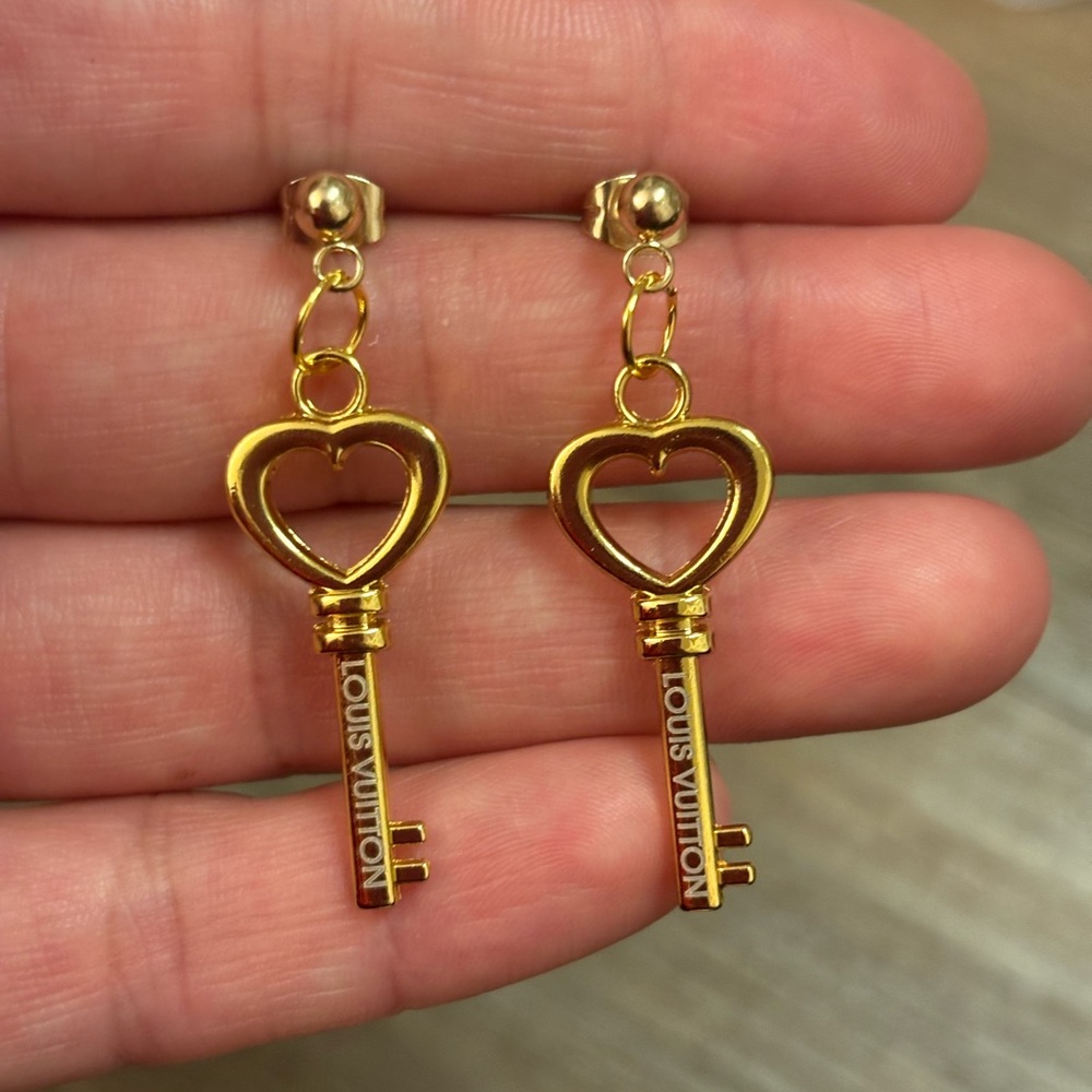 Gold lv earrings